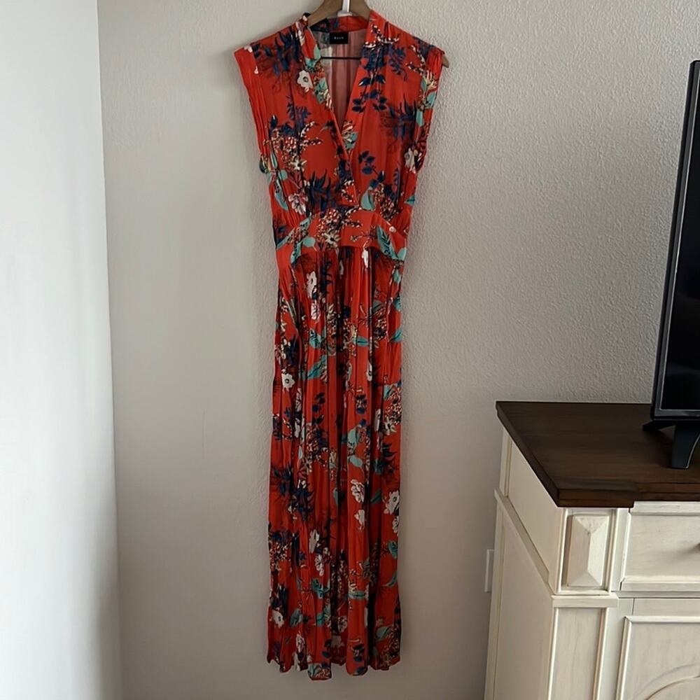 RAVN Maxi High Slit Romantic Floral Gala Maxi Dress Small